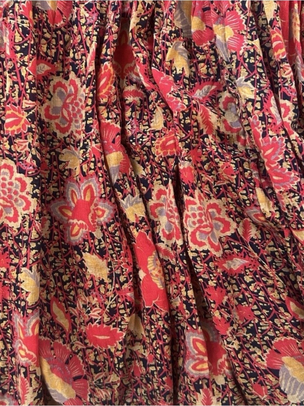 Free People Rust Red Floral Smocked Maxi Dress Size M - Picture 4 of 7